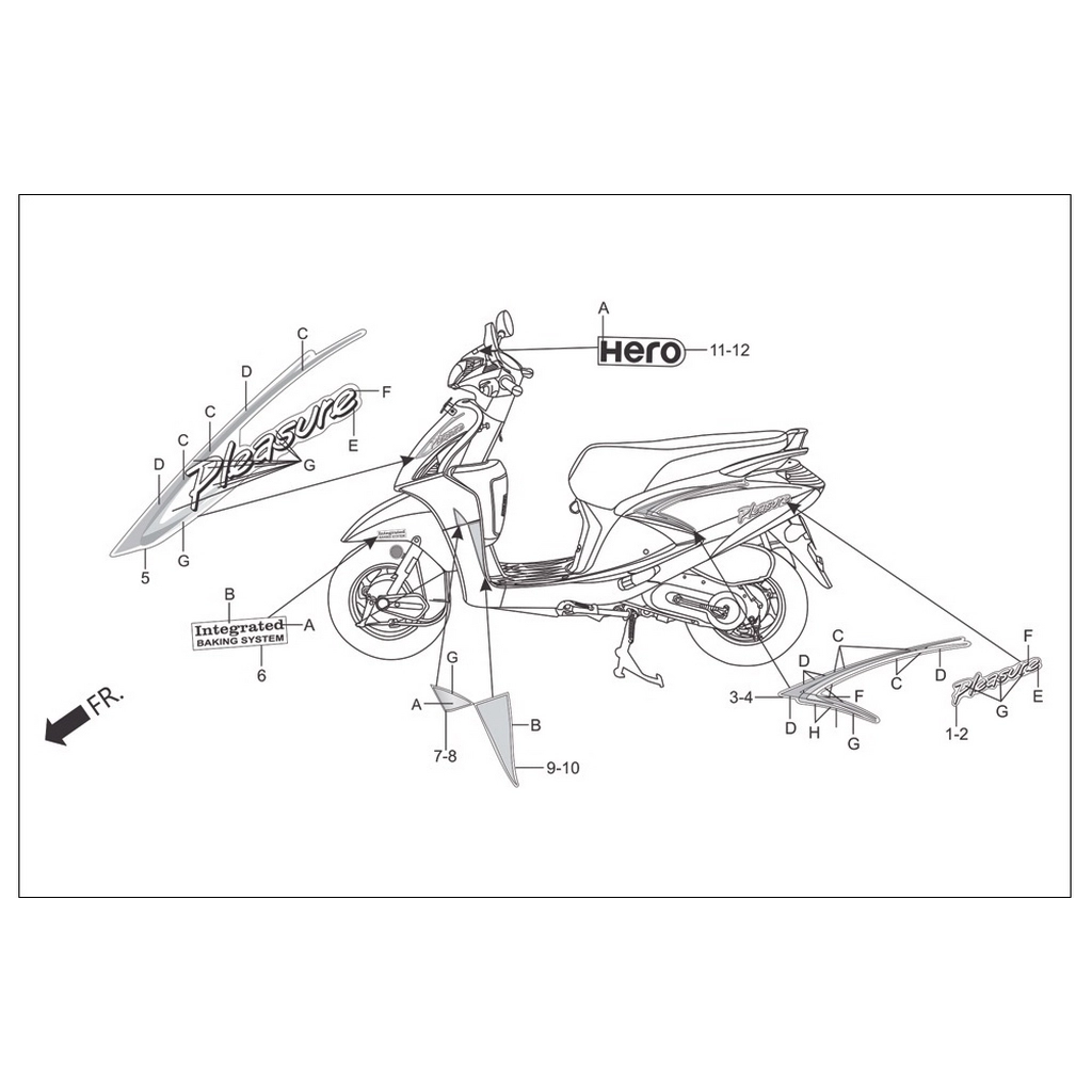 HERO PLEASURE STIKER ARKA GOVDE SAG (MAVI) #HR102-PL F2603-3